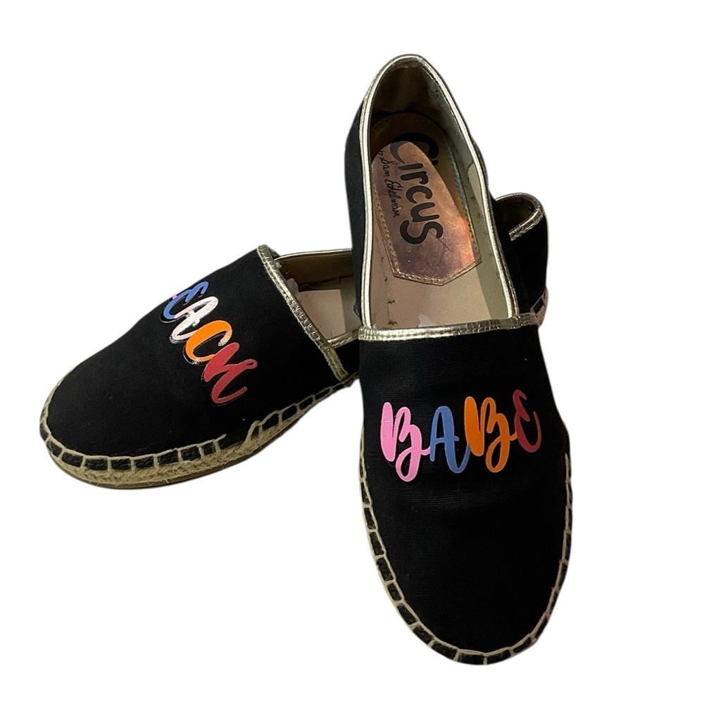 Sam Edelman Beach Babe Black Espadrilles with Pink Detail - Picture 2 of 10